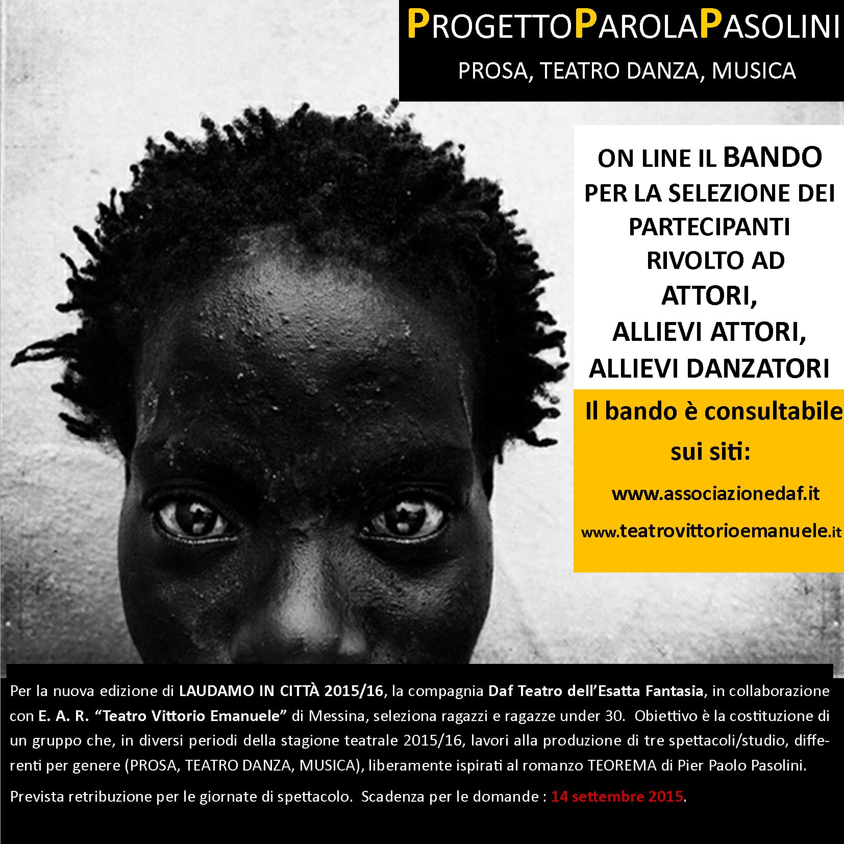 BANDO progetto Pasolini promo22