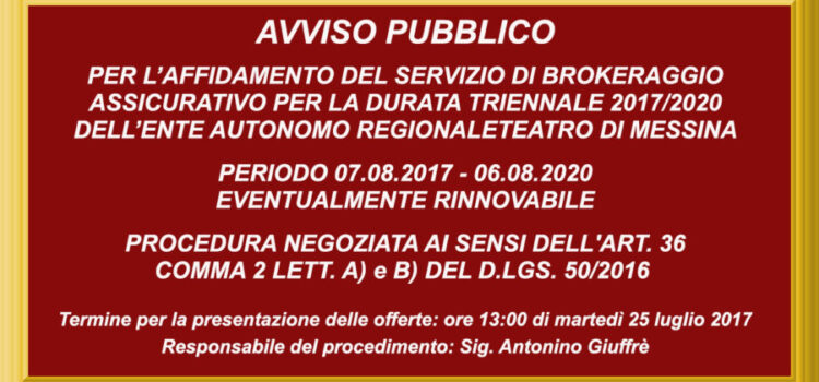 “Affidamento servizio di brokeraggio assicurativo”