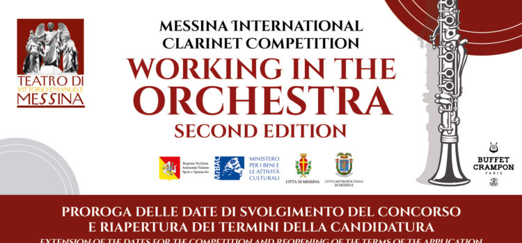 Nuove date per il Concorso Messina International Clarinet Competition | New dates for the Messina International Clarinet Competition 2023